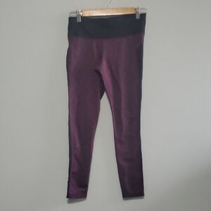 Kirkland Signature Pants Womens Size Small S Purple Black Leggings Yoga Gym